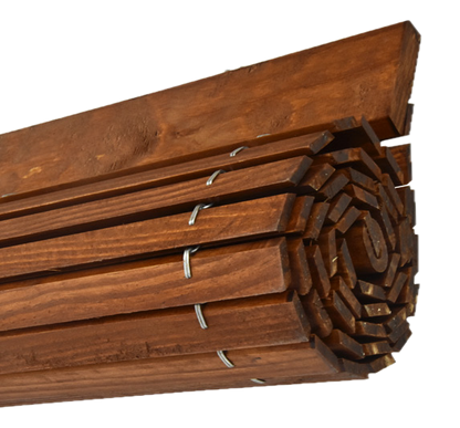 Roleta drewniana na taras - wiśniowa