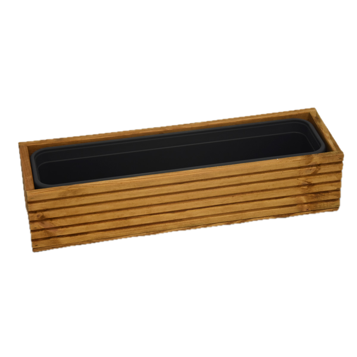 Drewniana donica z plastikowym wkładem - 64 cm x 24 cm